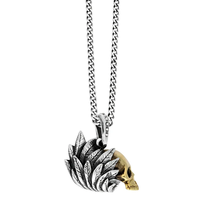King Baby Skull and Wing Necklace