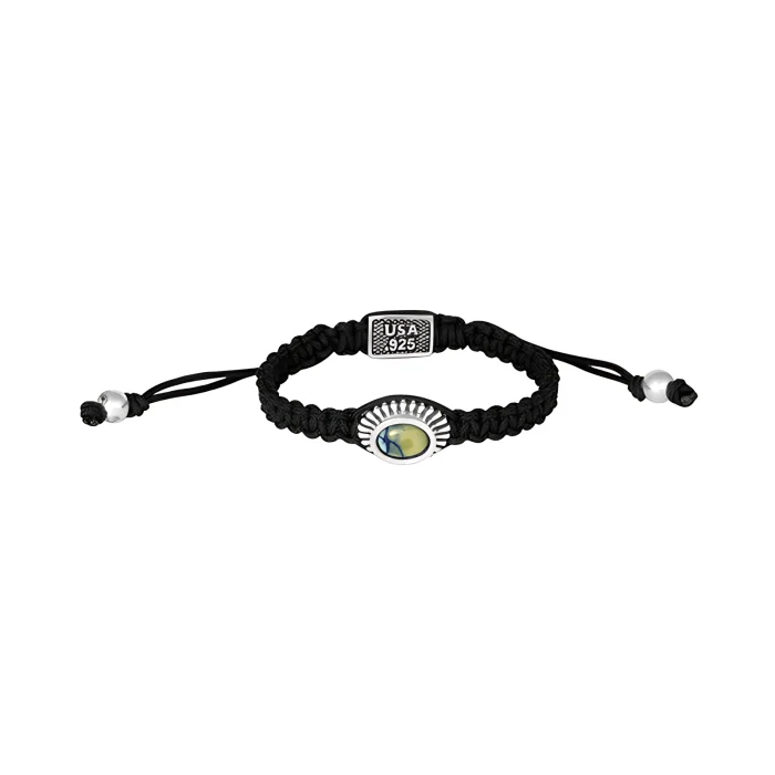 King Baby Black Macrame Bracelet with Turquoise