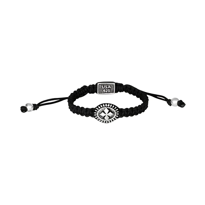 King Baby Cross Concho Black Macrame Bracelet