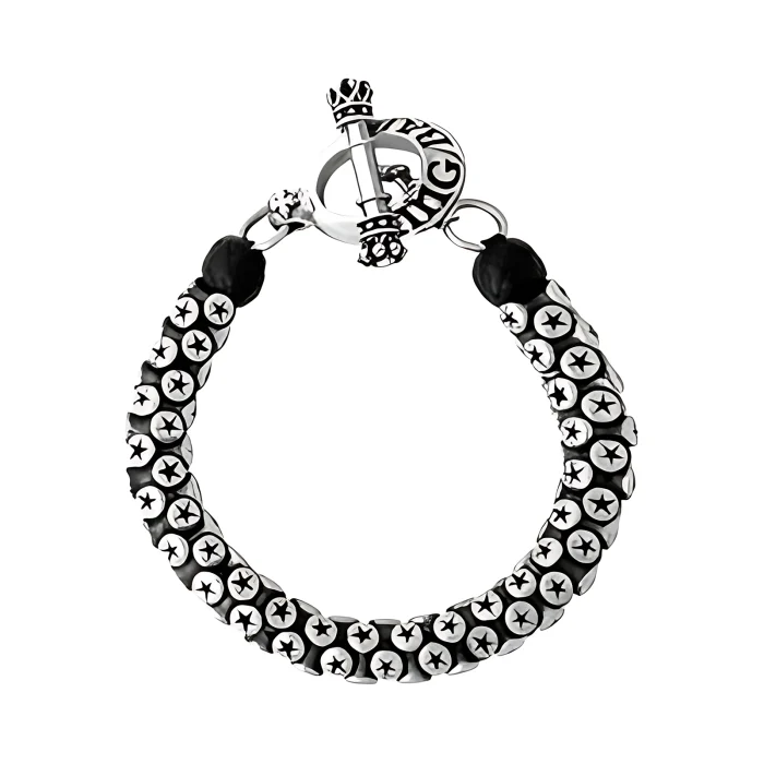 King Baby Star Tri-Bead Bracelet With Toggle Clasp