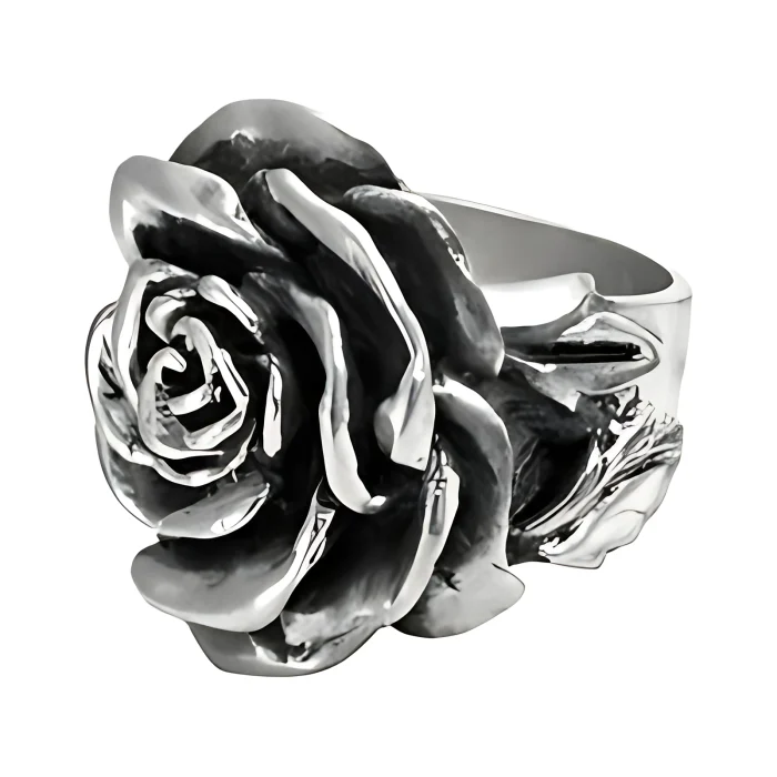 King Baby Sterling Silver Rose Ring
