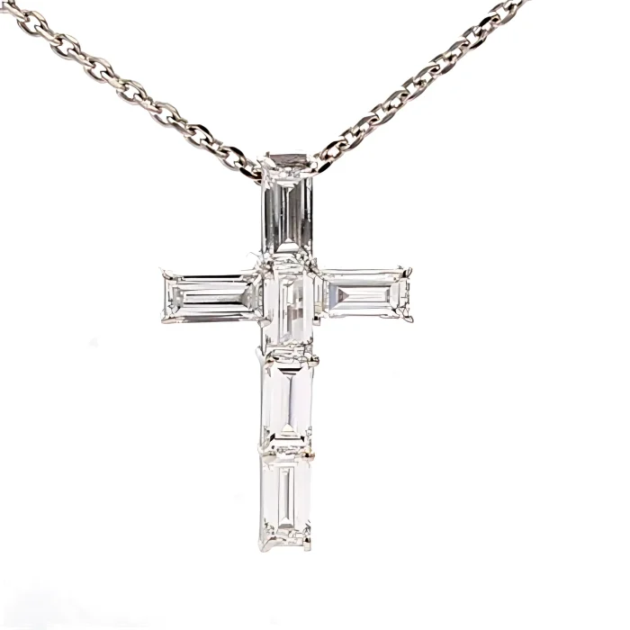Lab-Grown Baguette Diamond Pendant, 0.61 ct tw
