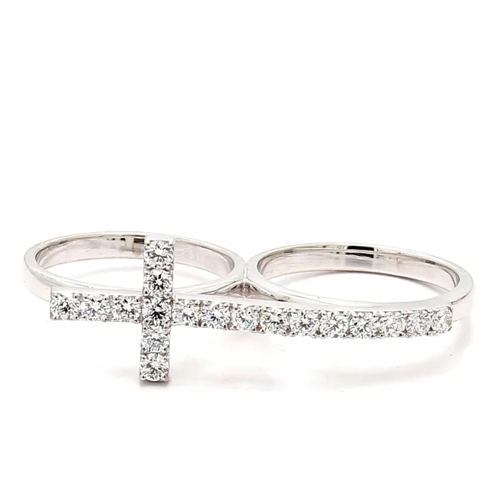 Lab-Grown Diamond Double Cross Ring, 1.06 ct tw