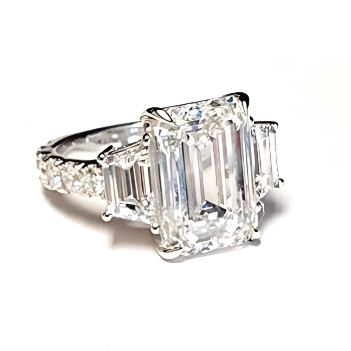 Lab-Grown Emerald-Cut Diamond Ring, 9.63 ct tw