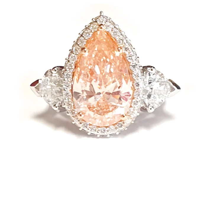 Lab-Grown Fancy Intense Pink Pear Diamond Ring, 9.18 ct tw