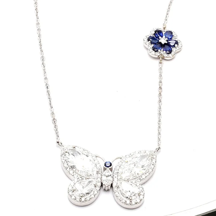 Lab-Grown Marquise and Pear Diamond Necklace, 3.01 ct tw