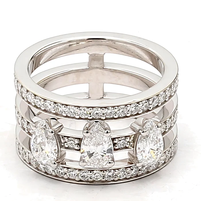 Lab-Grown Pear-Shaped Diamond Band, 2.38 ct tw