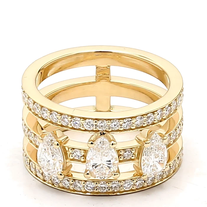 Lab-Grown Pear-Shaped Diamond Band, 2.52 ct tw