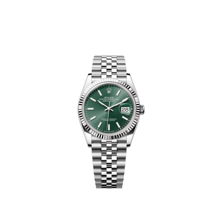 Pre-owned Rolex Datejust 36 Steel and White Gold Green Dial (2025)