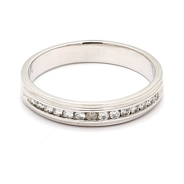 Men's 14K White Gold Diamond Ring, 0.14 ct tw