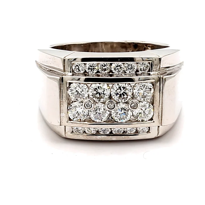 Men's 14K White Gold Diamond Ring, 2.00 ct tw