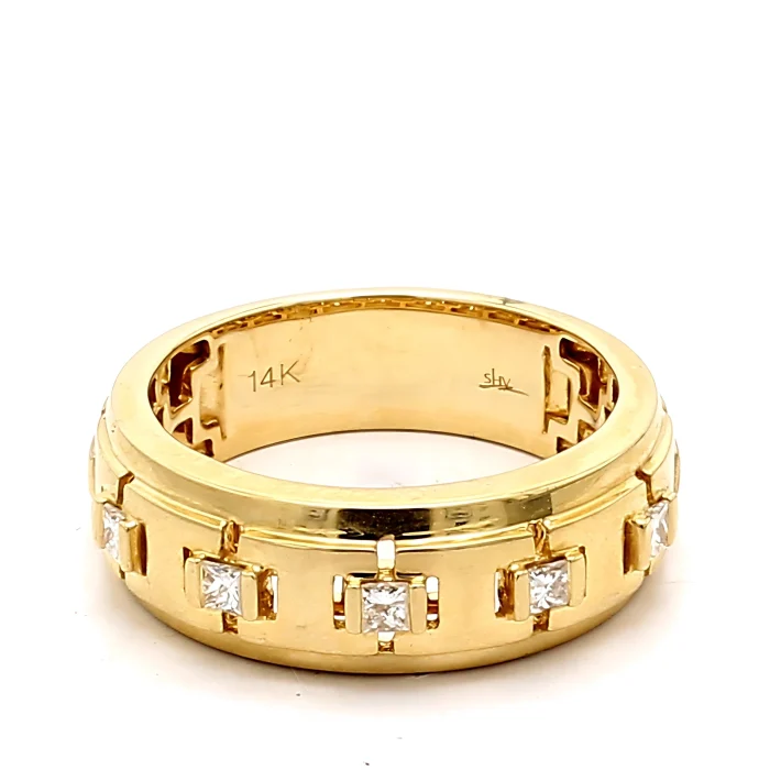 Men's 14K Yellow Gold Diamond Ring, 0.32 ct tw