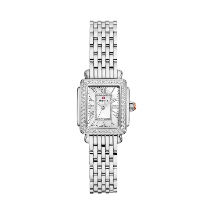 Michele Deco Madison Mini Diamond Stainless Steel Watch