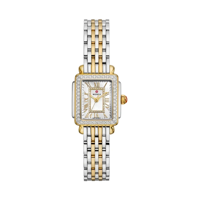 Michele Deco Madison Mini Diamond Two-Tone 18K Gold-Plated Watch