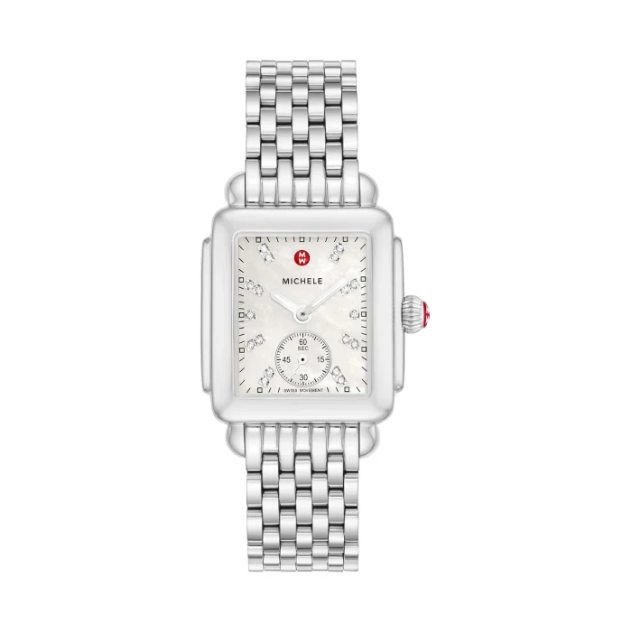 Michele Deco Mid Stainless Steel Diamond Dial Watch