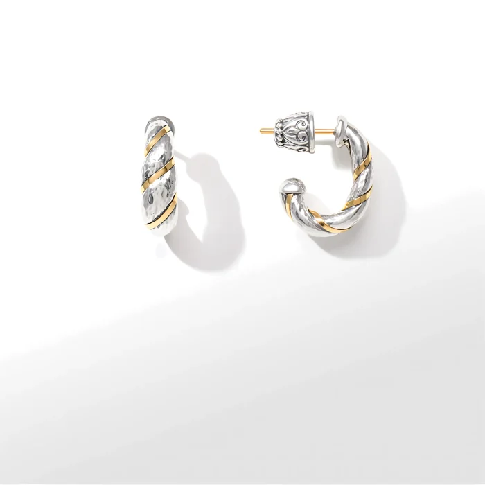 Konstantino Sterling Silver and 18k Yellow Gold Earrings