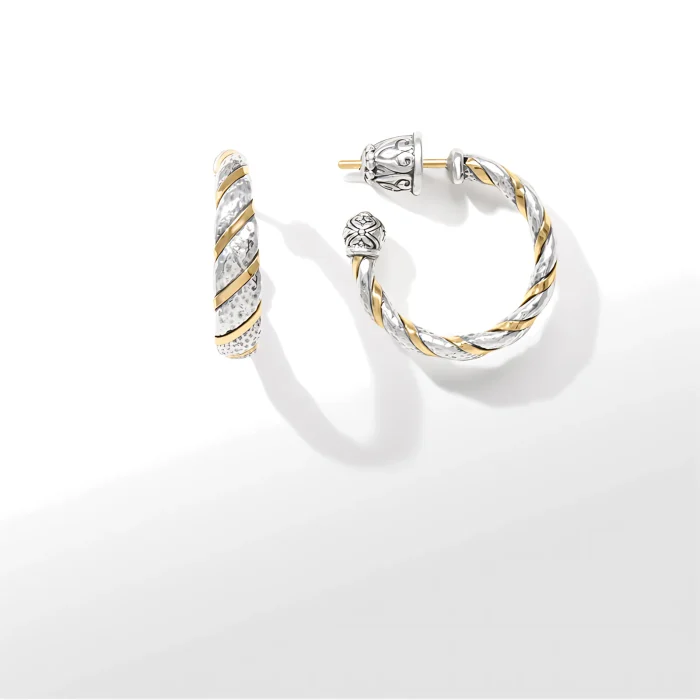 Konstantino Sterling Silver and 18k Yellow Gold Earrings
