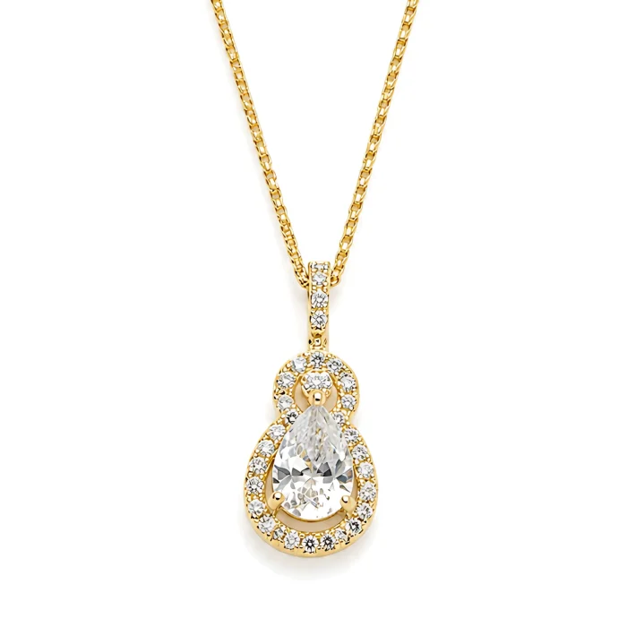 Pear-Shaped Diamond Halo Pendant, 1.59 ct tw