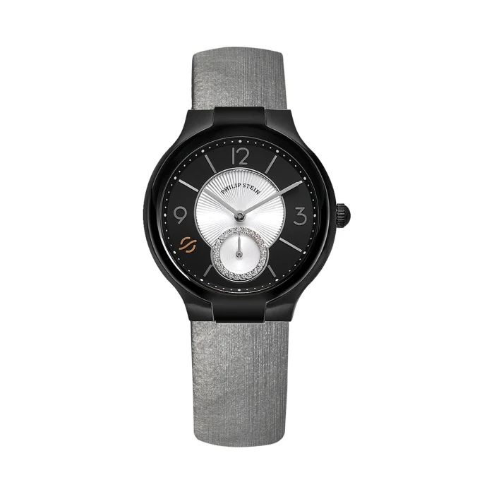 Philip Stein Classic Round Small Watch Head 41B-DMBW, Black Case