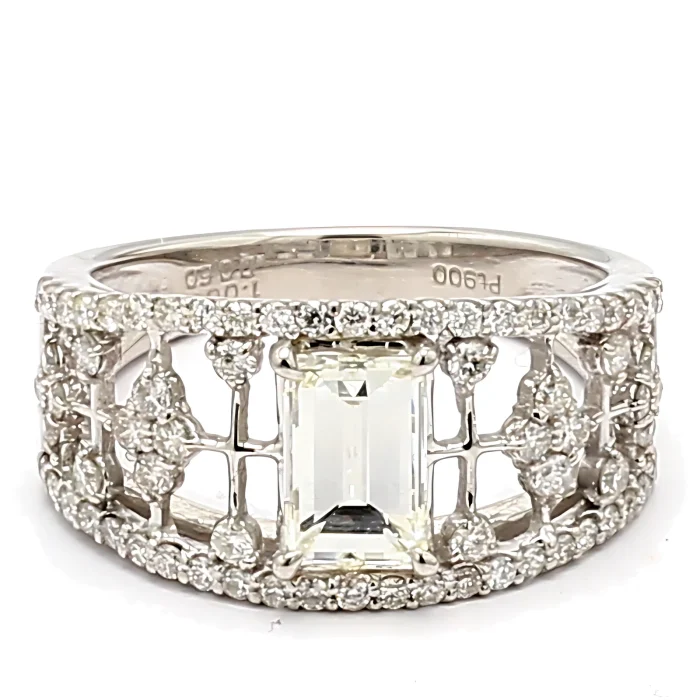 Platinum Baguette Diamond Ring, 1.61 ct tw