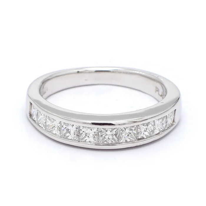 Platinum Channel-Set Princess-Cut Diamond Band, 0.70 ct tw