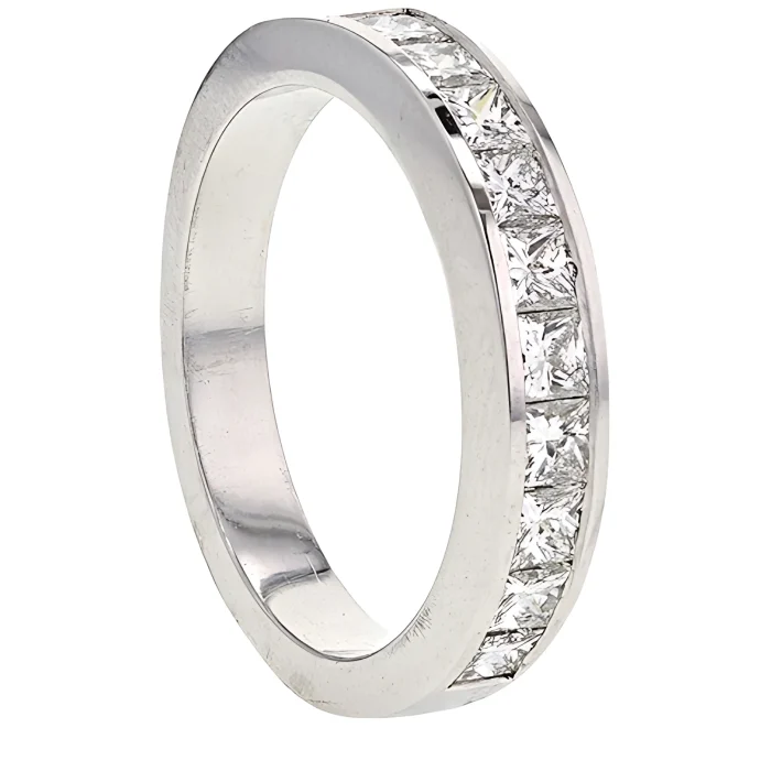Platinum Channel-Set Princess-Cut Diamond Band, 0.89 ct tw
