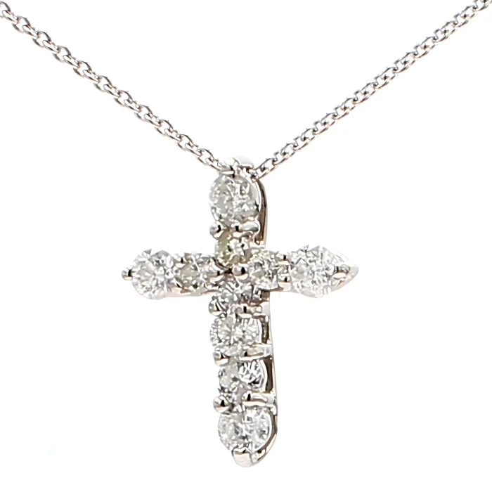 Platinum Diamond Cross Pendant, 0.50 ct tw