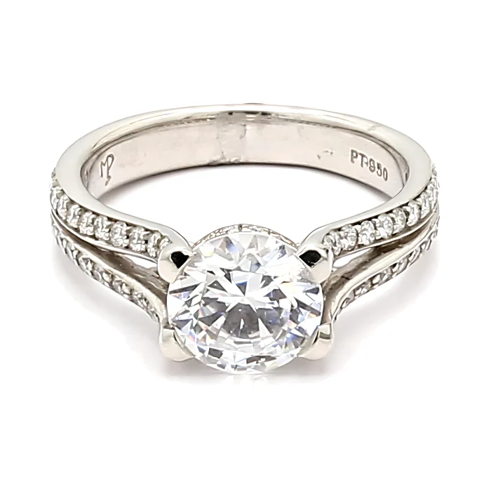 Platinum Diamond Semi-Mount, 0.43 ct tw