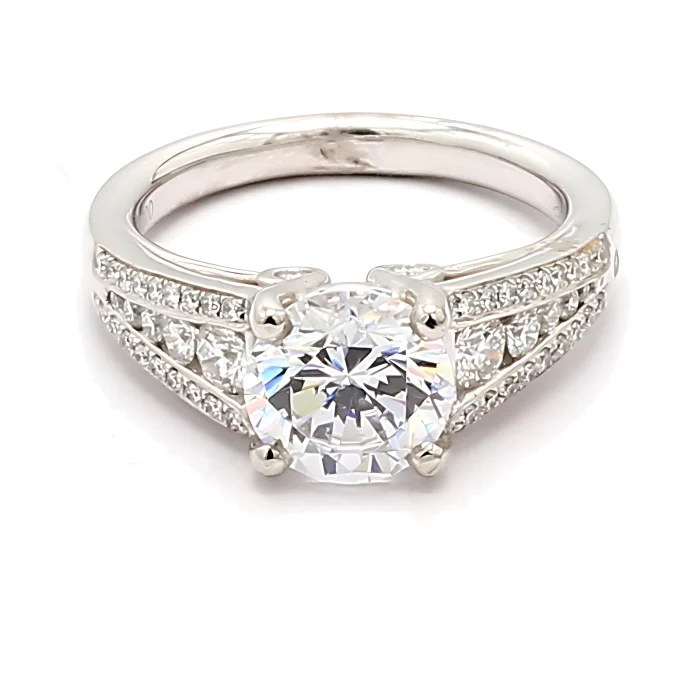 Platinum Diamond Semi-Mount, 0.53 ct tw