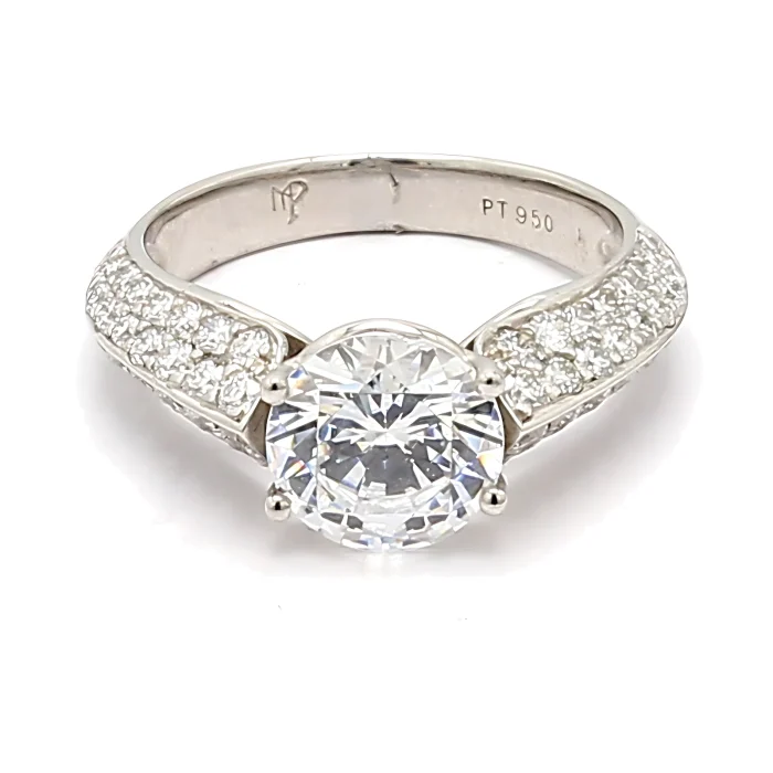 Platinum Diamond Semi-Mount, 0.92 ct tw