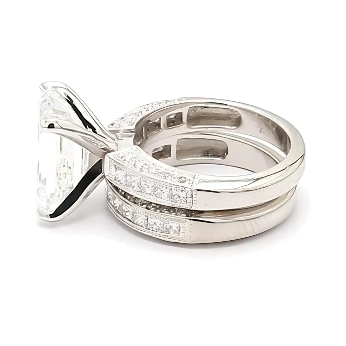 Platinum Diamond Wedding Set Semi-Mount, 0.98 ct tw