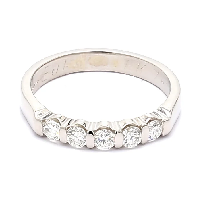 Platinum Five-Stone Diamond Band, 0.35 ct tw