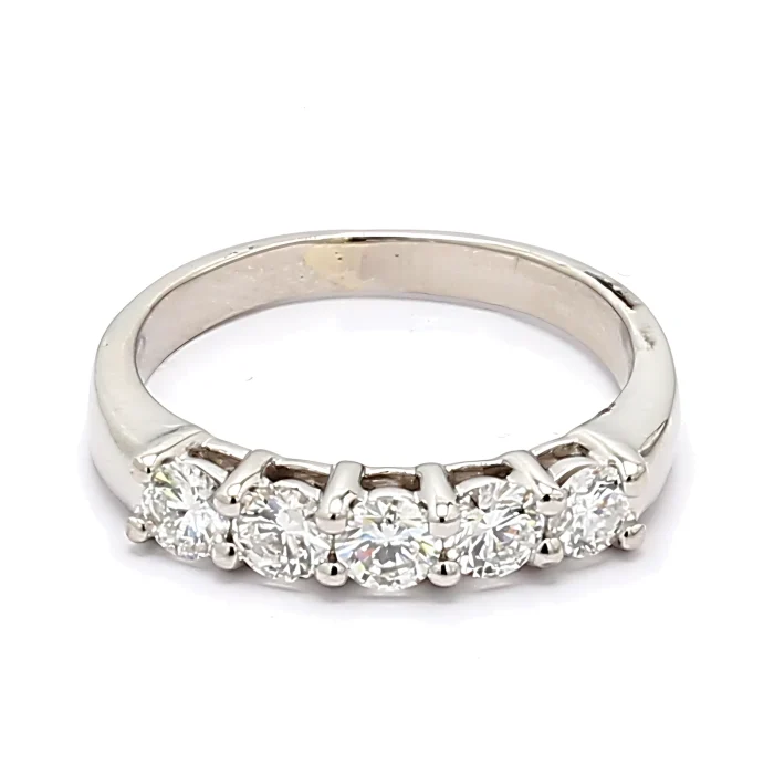 Platinum Five-Stone Diamond Band, 0.70 ct tw