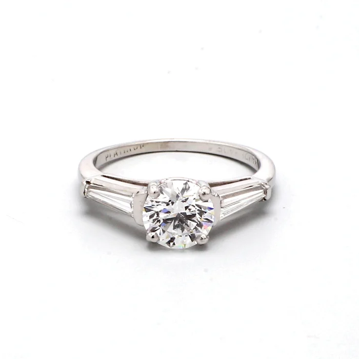 Platinum Tapered Baguette Diamond Semi-Mount, 0.50 ct tw