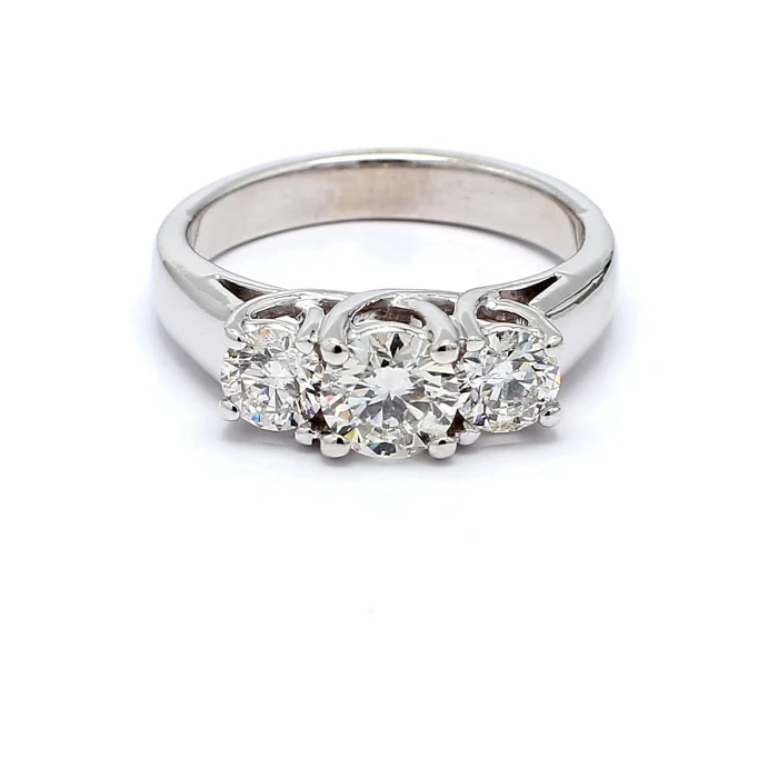 Platinum Three-Stone Diamond Ring, 1.40 ct tw