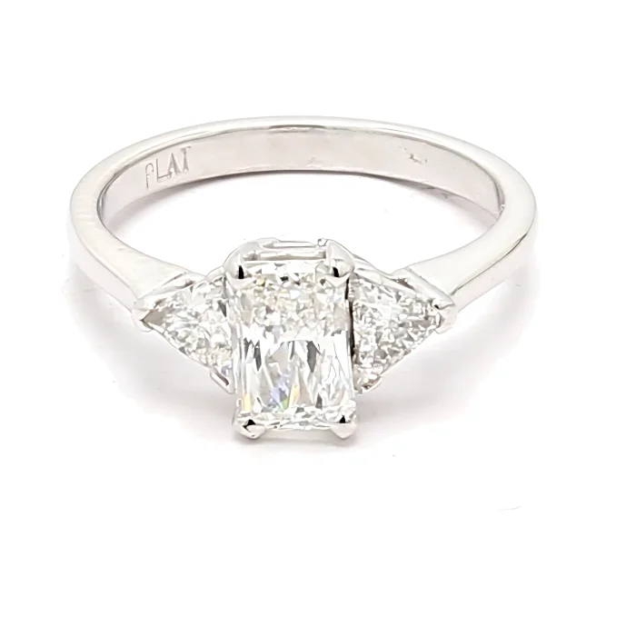 Platinum Three-Stone Trillion Diamond Semi-Mount, 0.30 ct tw