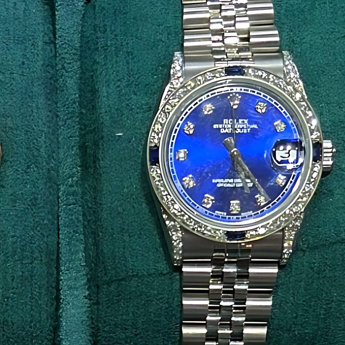 Pre-owned Rolex Datejust 31mm Steel Blue Dial with Diamond and Sapphire Bezel