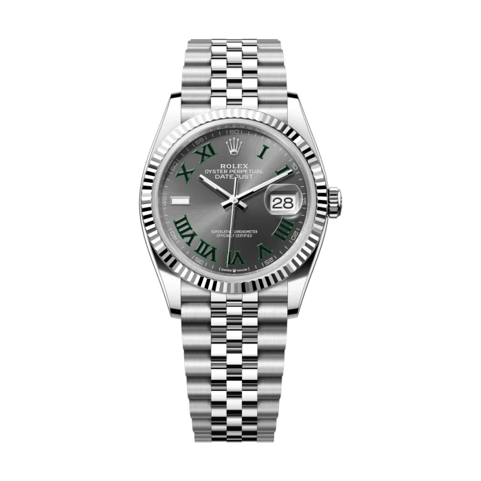 Pre-owned Rolex Datejust 36 Steel and White Gold 'Wimbledon' Dial (2023)