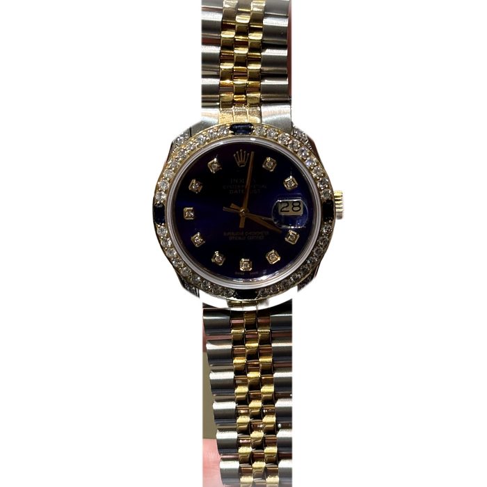 Pre-owned Rolex Datejust 36mm Two-Tone Blue Dial with Sapphires
