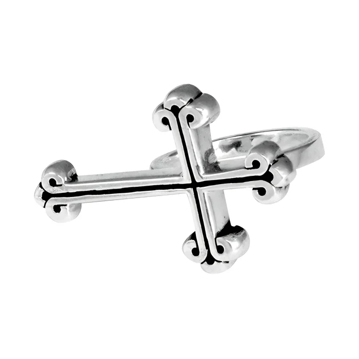King Baby Small Traditional Cross Ring, Size 7