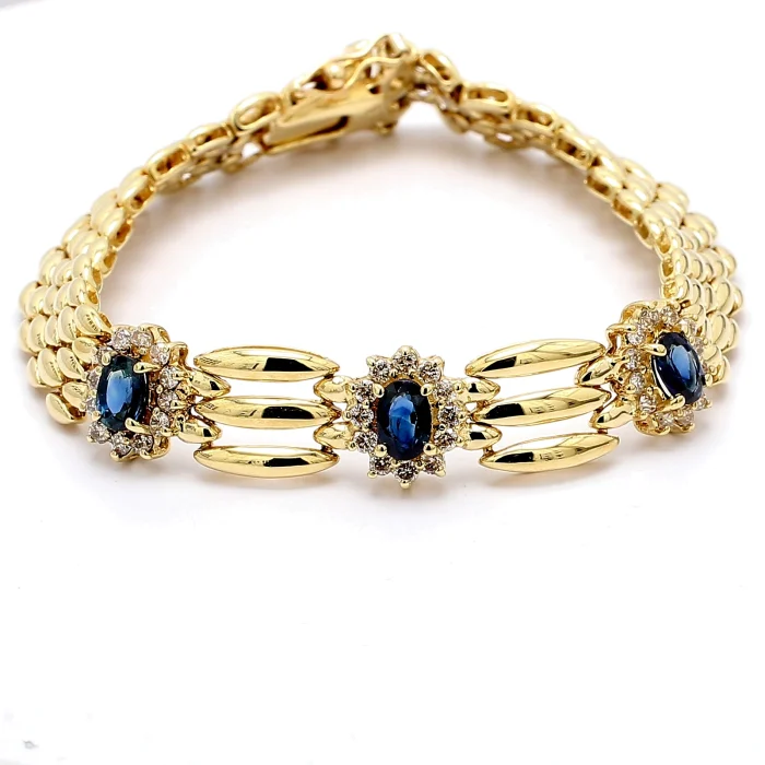 Sapphire and Diamond Bracelet, 1.08 ct tw