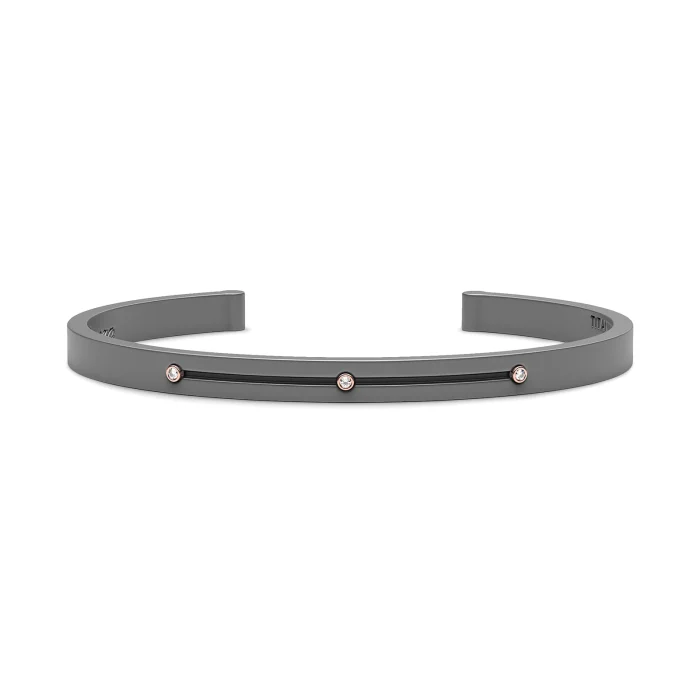 Zancan Eternity Titanium 18k Rose Gold and Titanium Diamond Bracelet