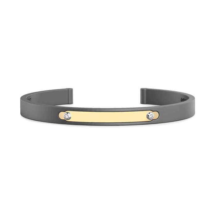 Zancan Eternity Titanium 18k Yellow Gold and Titanium Diamond Bracelet