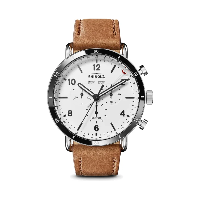 Shinola Canfield Sport Chronograph 45mm White Dial