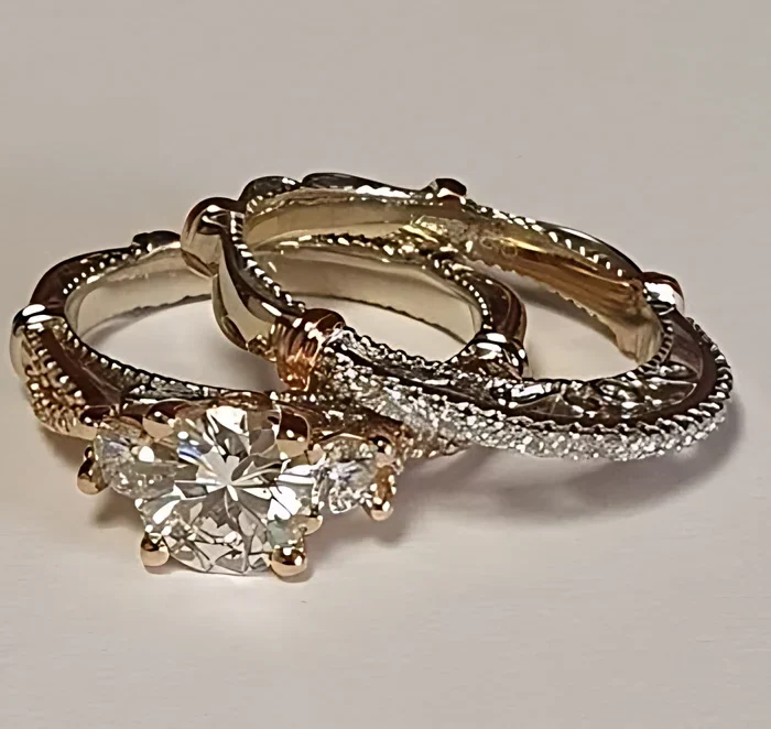 Verragio 14K Two-Tone Gold Diamond Wedding Set, 0.63 ct tw