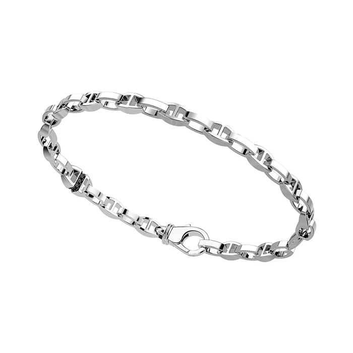 Zancan Sterling Silver Black Spinel Link Bracelet