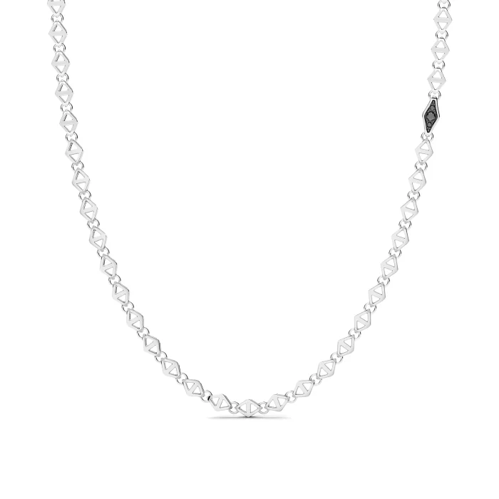 Zancan Insignia Sterling Silver Black Spinel Link Necklace