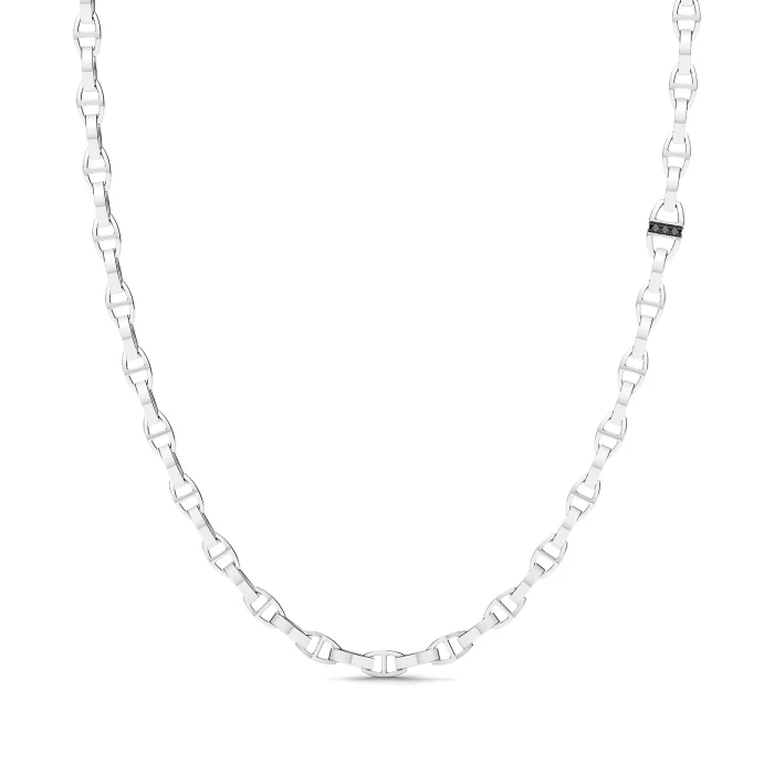Zancan Insignia Sterling Silver Black Spinel Chain Necklace