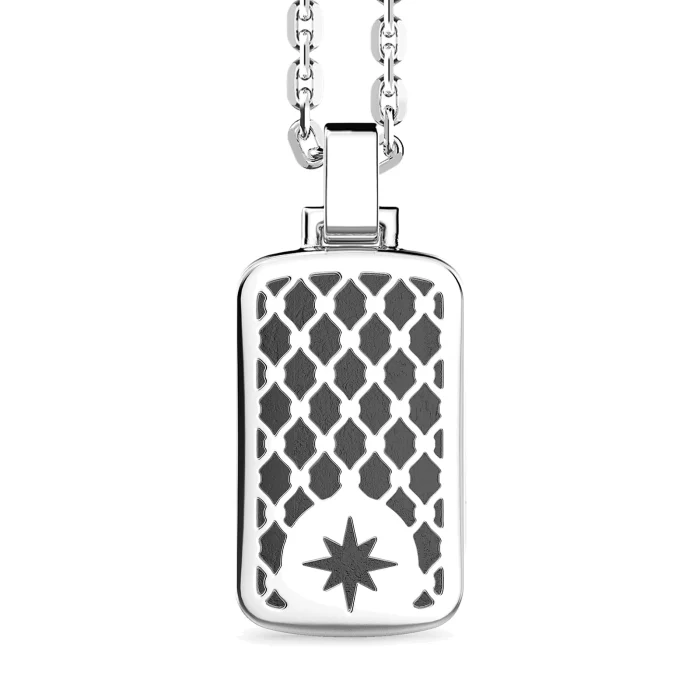 Zancan Cosmopolitan Sterling Silver Tag Pendant Necklace