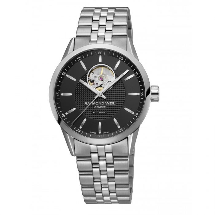 Freelancer Steel on Steel Black Dial 42mm Automatic Open Balance Wheel